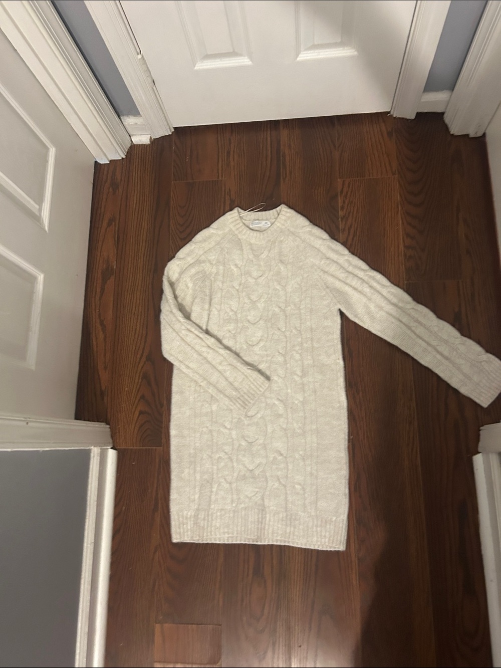 Primark Cream Cable Knit Long Sleeve Dress